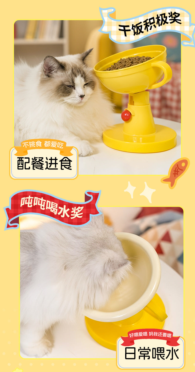 Trophy Bowl Cat Bowl Ceramic Cat Food Feeding Bowl Dog Bowl Adjustable Pet Supplies Hot Selling Pet Bowl Cat Bowl
