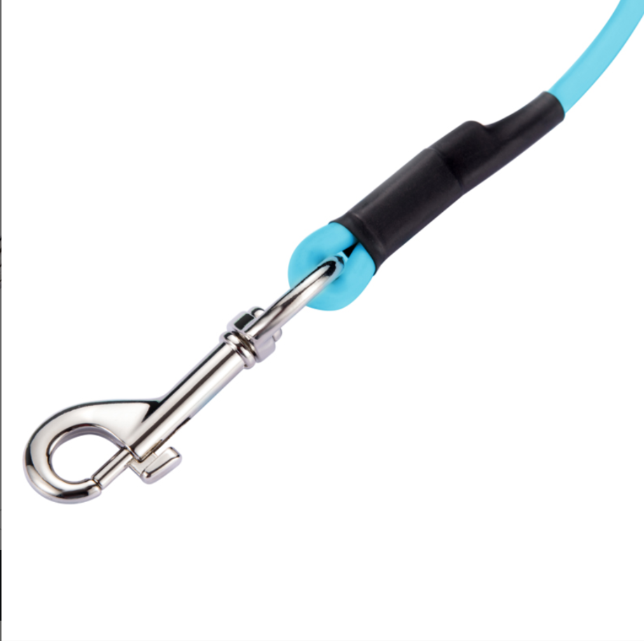 6mm Diameter Fluo Blue Round Training Dog Leash in TPU
