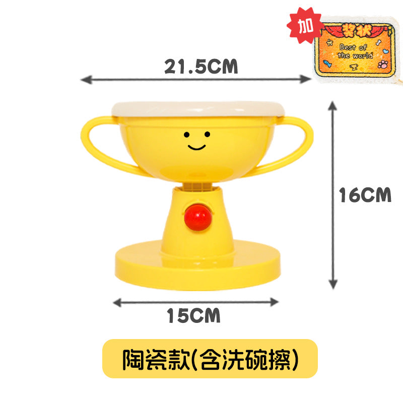 Trophy Bowl Cat Bowl Ceramic Cat Food Feeding Bowl Dog Bowl Adjustable Pet Supplies Hot Selling Pet Bowl Cat Bowl
