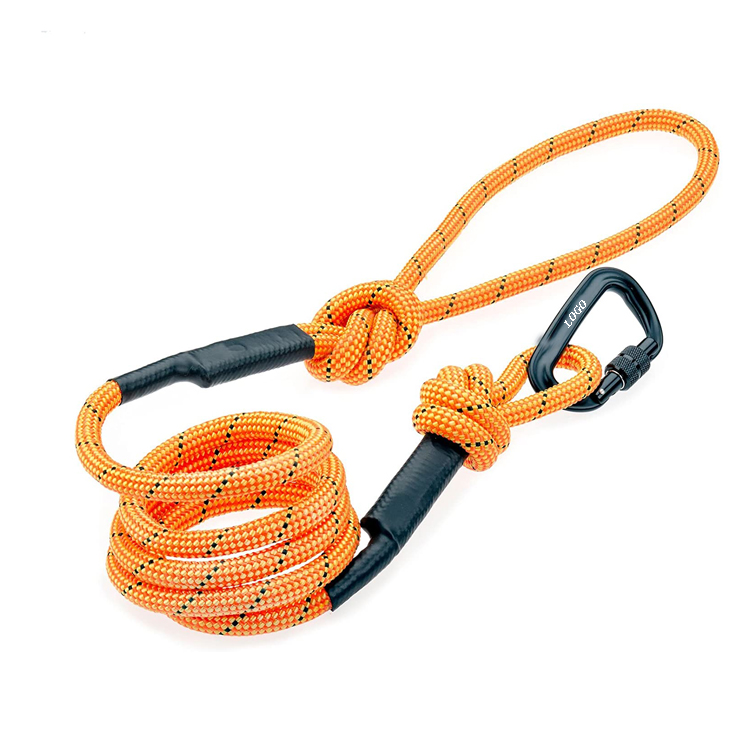Fashion Designed Rope Pet Lead Reflective Climbing Nylon Dog Leash with a Locking Carabiner