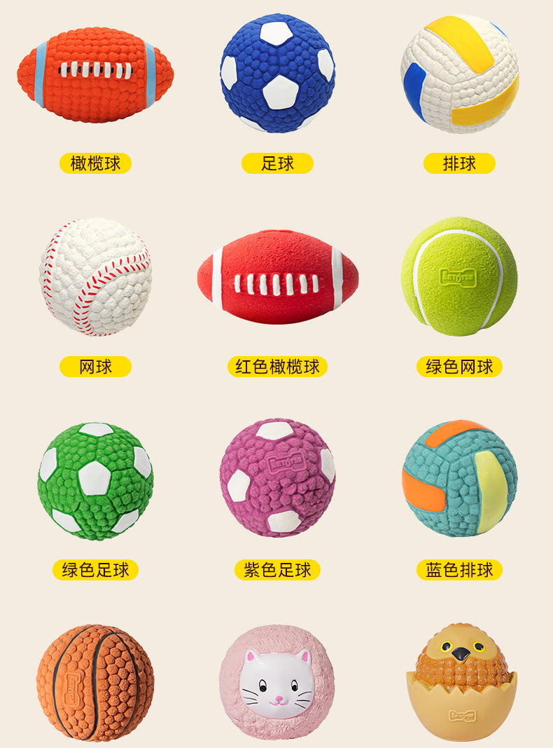 Yite Factory Direct Sales Internet Celebrity Hot Dog Toy Latex Football Tennis Ball Dog Chewing Sound Ball Pet Toy
