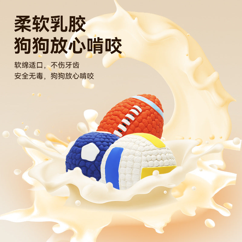 Yite Factory Direct Sales Internet Celebrity Hot Dog Toy Latex Football Tennis Ball Dog Chewing Sound Ball Pet Toy