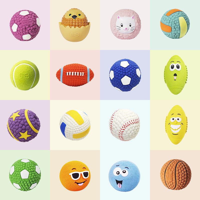 Yite Factory Direct Sales Internet Celebrity Hot Dog Toy Latex Football Tennis Ball Dog Chewing Sound Ball Pet Toy