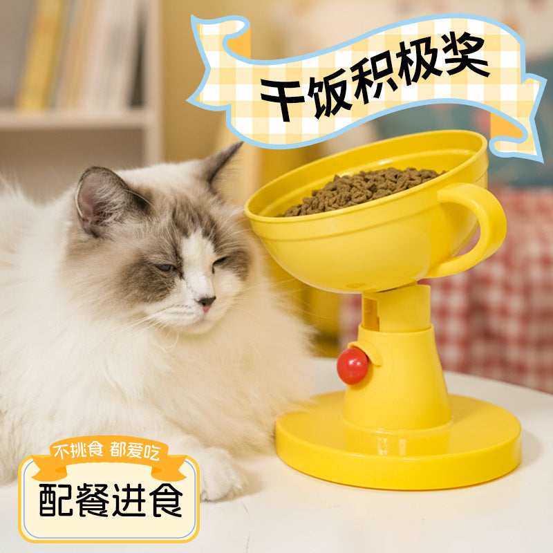 Trophy Bowl Cat Bowl Ceramic Cat Food Feeding Bowl Dog Bowl Adjustable Pet Supplies Hot Selling Pet Bowl Cat Bowl