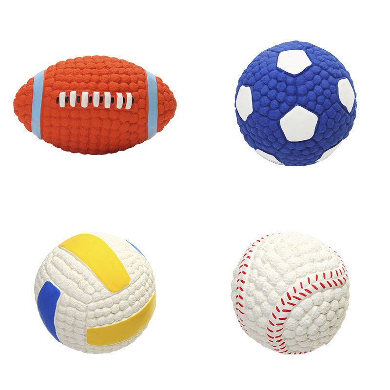 Yite Factory Direct Sales Internet Celebrity Hot Dog Toy Latex Football Tennis Ball Dog Chewing Sound Ball Pet Toy