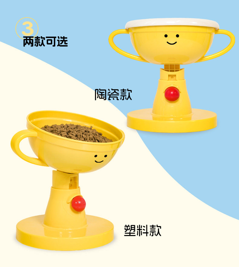 Trophy Bowl Cat Bowl Ceramic Cat Food Feeding Bowl Dog Bowl Adjustable Pet Supplies Hot Selling Pet Bowl Cat Bowl