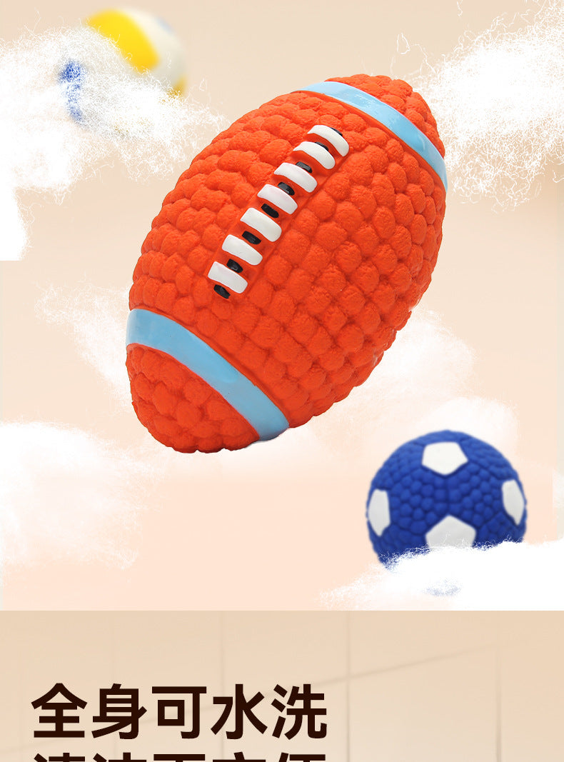 Yite Factory Direct Sales Internet Celebrity Hot Dog Toy Latex Football Tennis Ball Dog Chewing Sound Ball Pet Toy